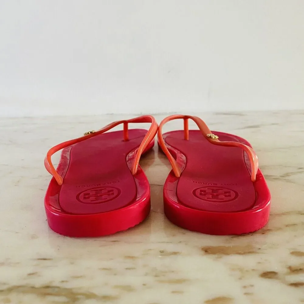 TORY BURCH Solid Red Jelly Thong Sandal - US 7